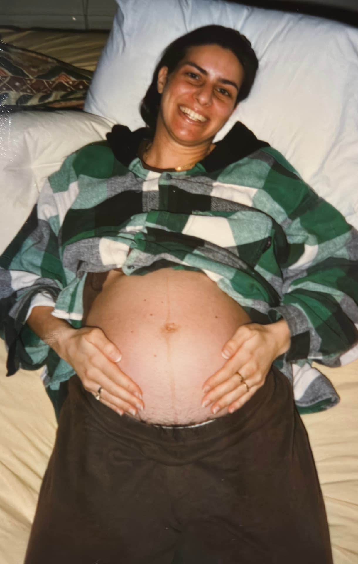 Marlena smiling during her pregnancy, from her personal photo collection
